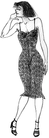woman in a lace dress