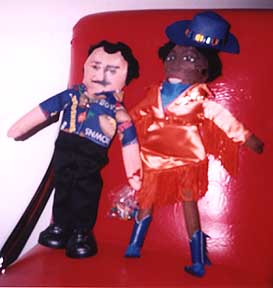 Mom and Dad dolls standing